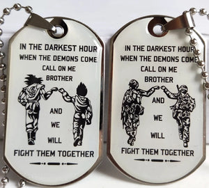 10pcs Brother's Dog tag To My Brother Pendant Necklace