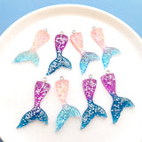 10pcs Mermaid Tail Charms Pendant DIY Jewelry Making Accessories