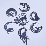 10pcs Metal Brass Moon Cat Charms Pendant DIY Jewelry Earring Making