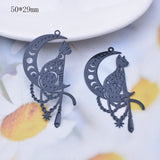 10pcs Metal Brass Moon Cat Charms Pendant DIY Jewelry Earring Making