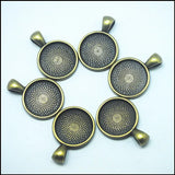 10pcs Metal Coin Charms for Men's Necklace Making 18mm 20mm Bronze Colors