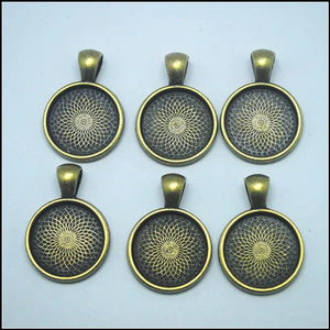 10pcs Metal Coin Charms for Men's Necklace Making 18mm 20mm Bronze Colors