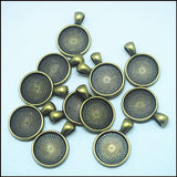 10pcs Metal Coin Charms for Men's Necklace Making 18mm 20mm Bronze Colors