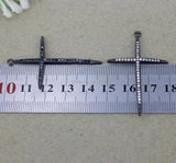 10pcs Copper Micro Pave CZ Cross Pendant Beads for Jewelry Making