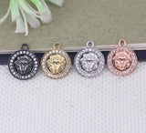 10pcs Copper Micro Pave CZ Lion Charms for Jewelry
