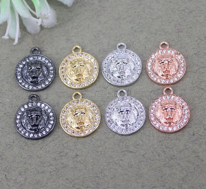 10pcs Copper Micro Pave CZ Lion Charms for Jewelry