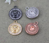 10pcs Copper Micro Pave CZ Lion Charms for Jewelry