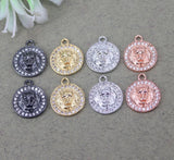 10pcs Copper Micro Pave CZ Lion Charms for Jewelry