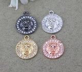 10pcs Copper Micro Pave CZ Lion Charms for Jewelry