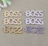 10pcs Micro Pave CZ Letter Pendant Beads For Jewelry Making
