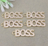 10pcs Micro Pave CZ Letter Pendant Beads For Jewelry Making