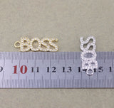 10pcs Micro Pave CZ Letter Pendant Beads For Jewelry Making