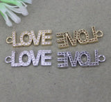 10pcs Copper Micro Pave CZ LOVE Letter Beads
