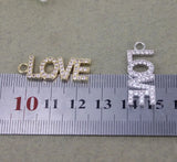 10pcs Copper Micro Pave CZ LOVE Letter Beads