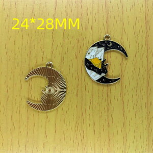10pcs Cartoon Mountain Sun Charm Pendant for DIY Bracelet Earring Necklace