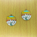 10pcs Cartoon Mountain Sun Charm Pendant for DIY Bracelet Earring Necklace