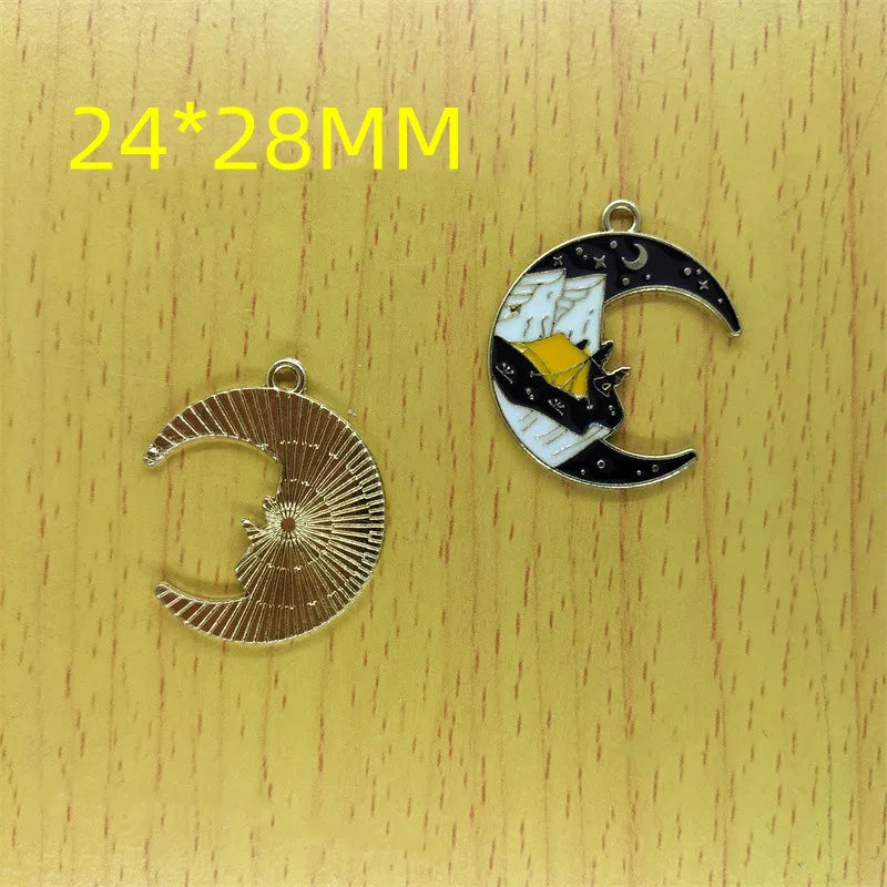 10pcs Cartoon Mountain Sun Charm Pendant for DIY Bracelet Earring Necklace
