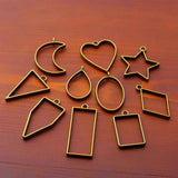 10pcs Metal Geometric Hollow Frame Molds for DIY Jewelry Making