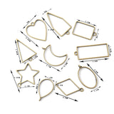 10pcs Metal Geometric Hollow Frame Molds for DIY Jewelry Making