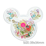 10pcs Mouse Head Rhinestone Sequin Hairwear DIY Phone Accessories