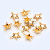 10pcs Micro Paved Star Charms Real Plated Star Pendants 10x9mm