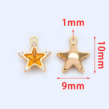 10pcs Micro Paved Star Charms Real Plated Star Pendants 10x9mm