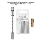 10pcs Micro Spiral Drill Bits Set+Swivel Head Pin Vise Chuck DIY Jewelry Tool