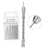 10pcs Micro Spiral Drill Bits Set+Swivel Head Pin Vise Chuck DIY Jewelry Tool