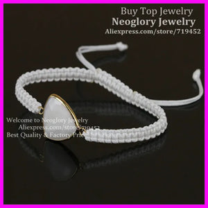 10pcs Milky Triangle Beads Macrame Bracelet