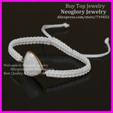 10pcs Milky Triangle Beads Macrame Bracelet