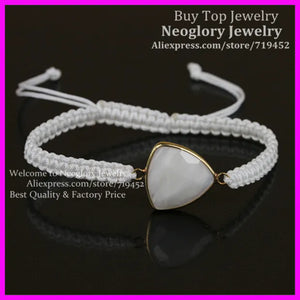 10pcs Milky Triangle Beads Macrame Bracelet
