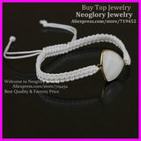 10pcs Milky Triangle Beads Macrame Bracelet