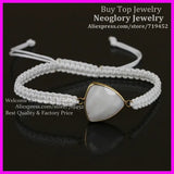 10pcs Milky Triangle Beads Macrame Bracelet