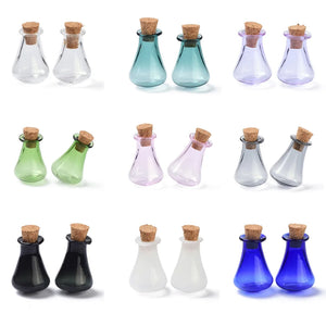 10pcs Mini Glass Cork Bottles Small Wishing Bottles DIY Vials for Decorations