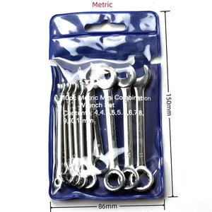10pcs Mini Spanner Wrenches Set Hand Tool Key Ring Spanner Explosion-proof