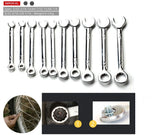 10pcs Mini Spanner Wrenches Set Hand Tool Key Ring Spanner Explosion-proof