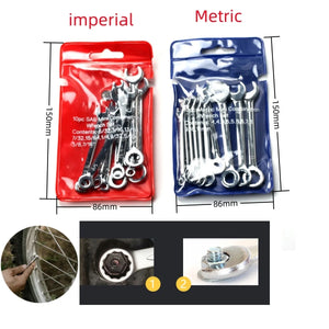 10pcs Mini Spanner Wrenches Set Hand Tool Key Ring Spanner Explosion-proof