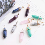10pcs Natural Stone Pendants Crystal Charms DIY Jewelry Making