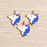10pcs Mix Colorful Enamel Unicorn Charms Pendants for DIY Jewelry Making