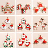 10pcs Enamel Christmas Charms Mix for Jewelry Making