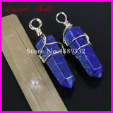 10pcs Mix Nature Gems Stone Point Pendant Opal/Crystal/Lapis Druzy Pendant