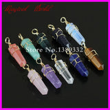 10pcs Mix Nature Gems Stone Point Pendant Opal/Crystal/Lapis Druzy Pendant
