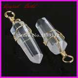 10pcs Mix Nature Gems Stone Point Pendant Opal/Crystal/Lapis Druzy Pendant