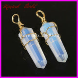 10pcs Mix Nature Gems Stone Point Pendant Opal/Crystal/Lapis Druzy Pendant
