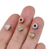 10pcs Mix Rhinestone Beads Crystal Spacer Charms for Jewelry Making DIY