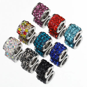 10pcs Mix Rhinestone Beads Crystal Spacer Charms for Jewelry Making DIY