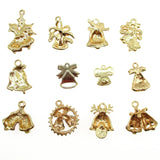 10pcs Mixed Christmas Charms Bells Enamel Pendants Ornaments Xmas Tree Decor