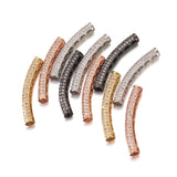 10pcs Mixed Brass CZ Curved Tube Beads Jewelry DIY 32.5x6.5x5mm