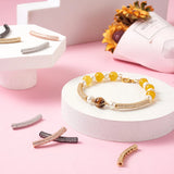 10pcs Mixed Brass CZ Curved Tube Beads Jewelry DIY 32.5x6.5x5mm