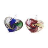 10pcs Mixed Lampwork Inner Flower Pendants Heart Round Pendant Jewelry